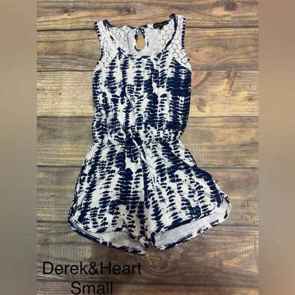 Derek Heart Pants Jumpsuits Derek Heart Blue And White